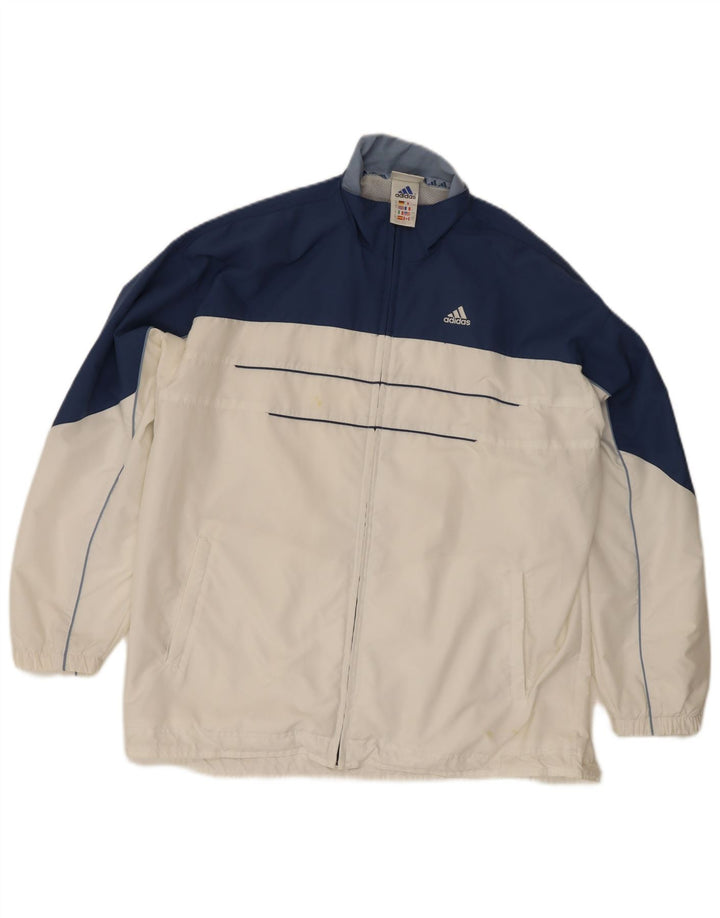 Женский спортивный костюм Adidas Oversized Top Jacket UK 16, большой белый цвет с цветными блоками