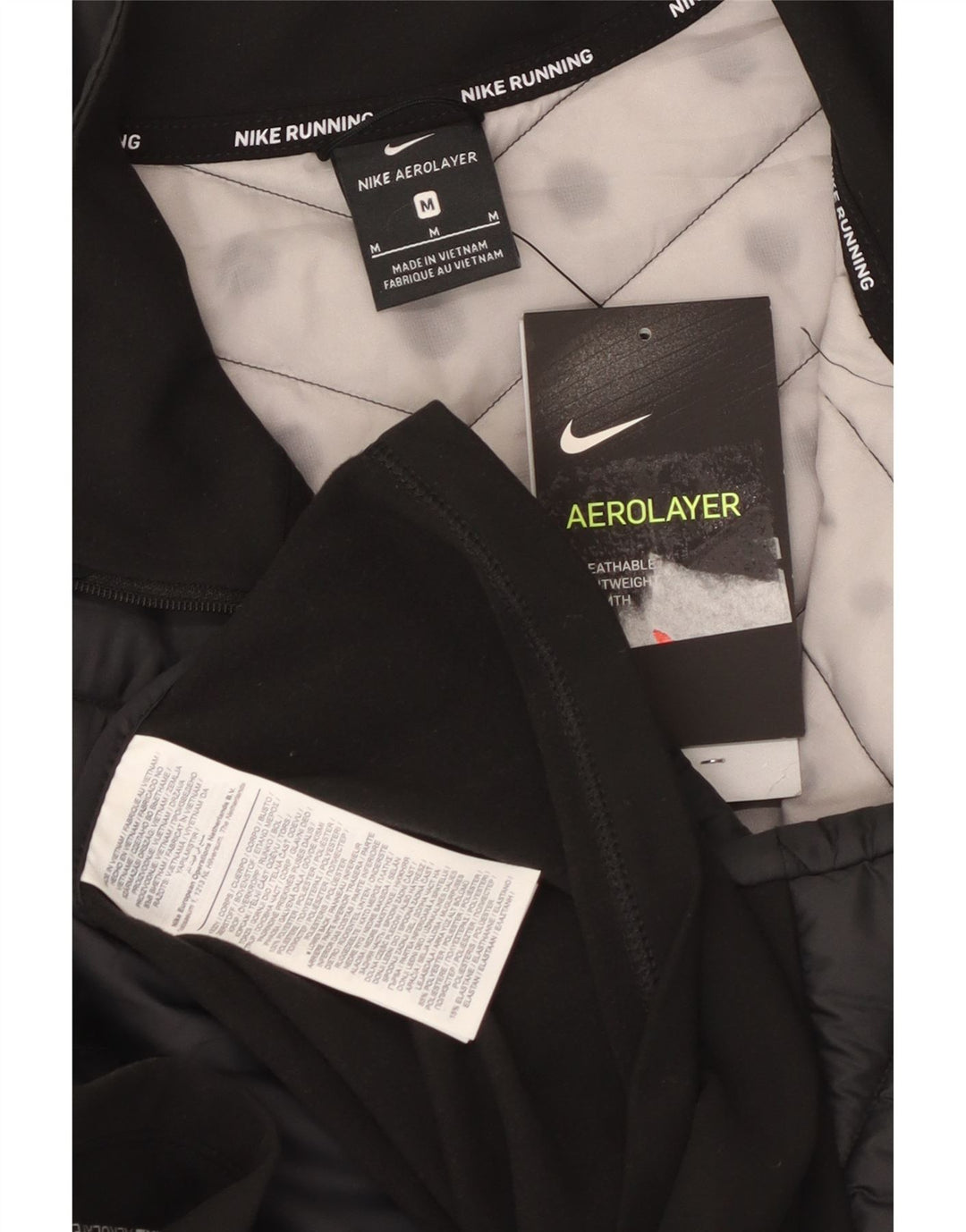 Мужские жилеты с подкладкой Nike UK 38, средний черный полиэстер