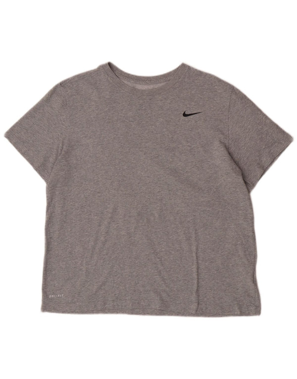 Мужская футболка Nike Dri Fit Top XL, серый хлопок с крапинками