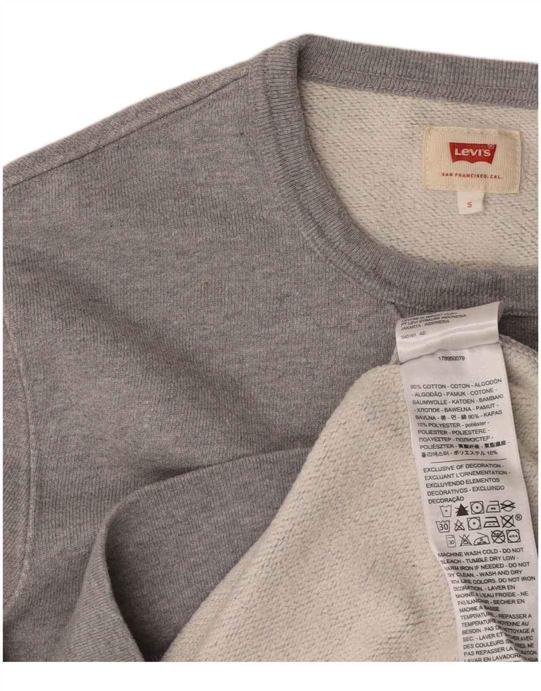 Мужской свитшот с рисунком LEVI'S, маленький серый хлопковый джемпер