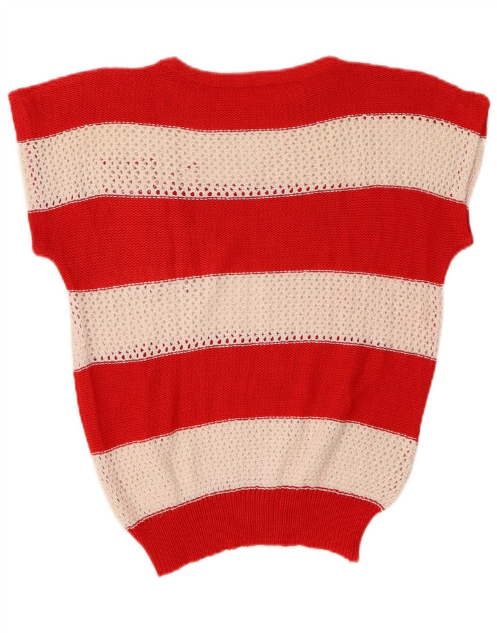 ВИНТАЖНЫЙ женский укороченный джемпер с круглым вырезом, Великобритания 14, средний разноцветный