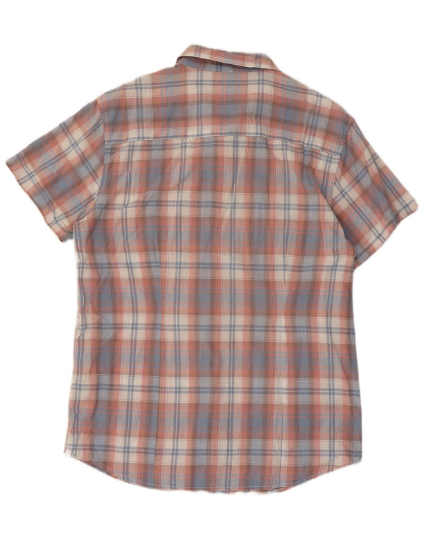 Мужская тонкая рубашка Wrangler с коротким рукавом XL, синяя клетка, хлопок