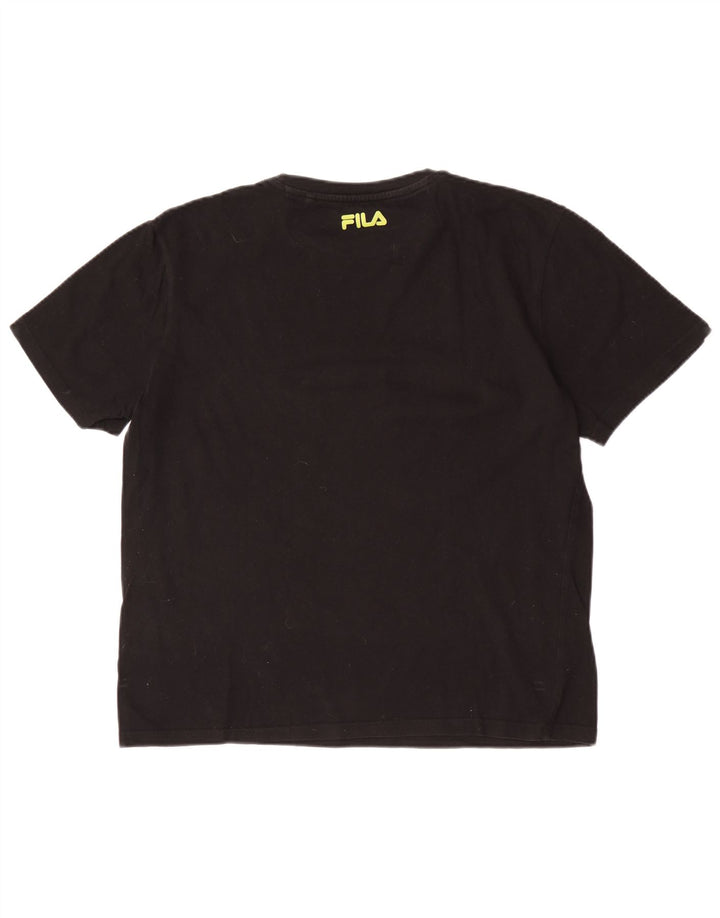 Fila Мужская футболка с рисунком Топ среднего размера, черный хлопок