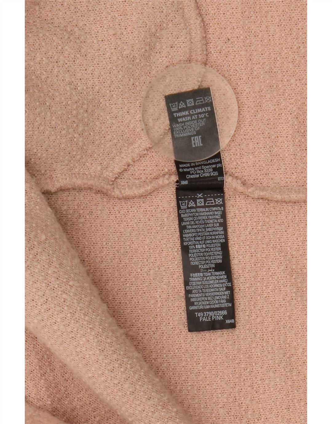 Женское открытое пальто Marks & Spencer UK 14, большой розовый полиэстер