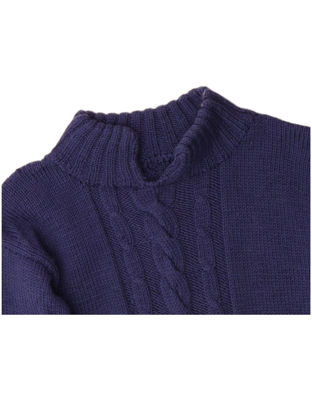 ВИНТАЖНЫЙ женский джемпер с высоким воротником, Великобритания, 10, маленький, темно-синий