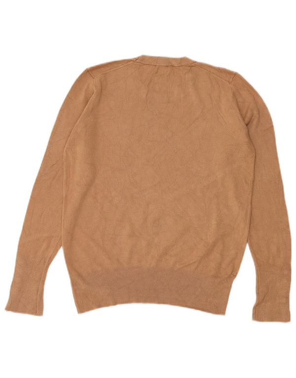 Женский джемпер с круглым вырезом Zara UK 12, средний коричневый цвет