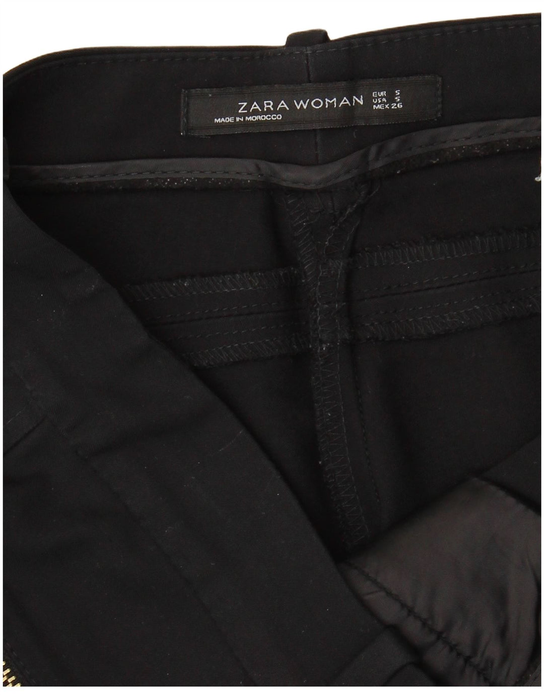 ZARA Womens Slim Casual Trousers Small W30 L28 Black