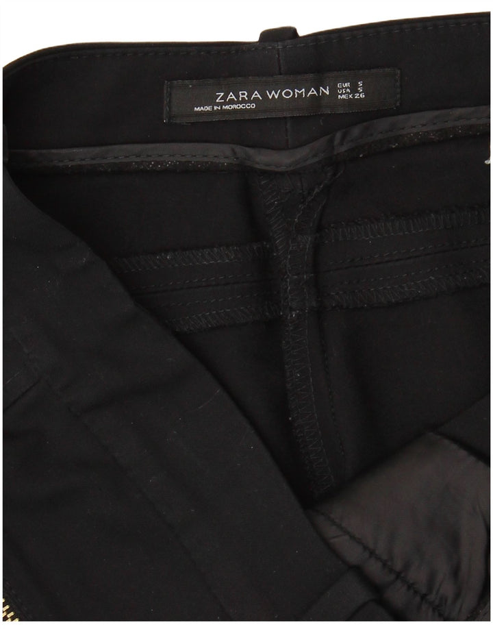 ZARA Womens Slim Casual Trousers Small W30 L28 Black