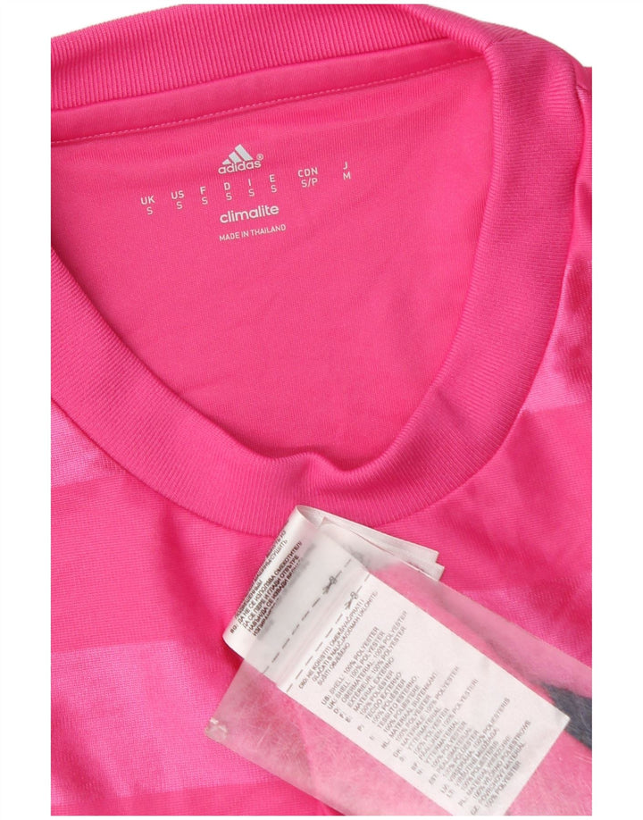 Adidas Мужская футболка Climalite Top Small Pink Striped Polyester