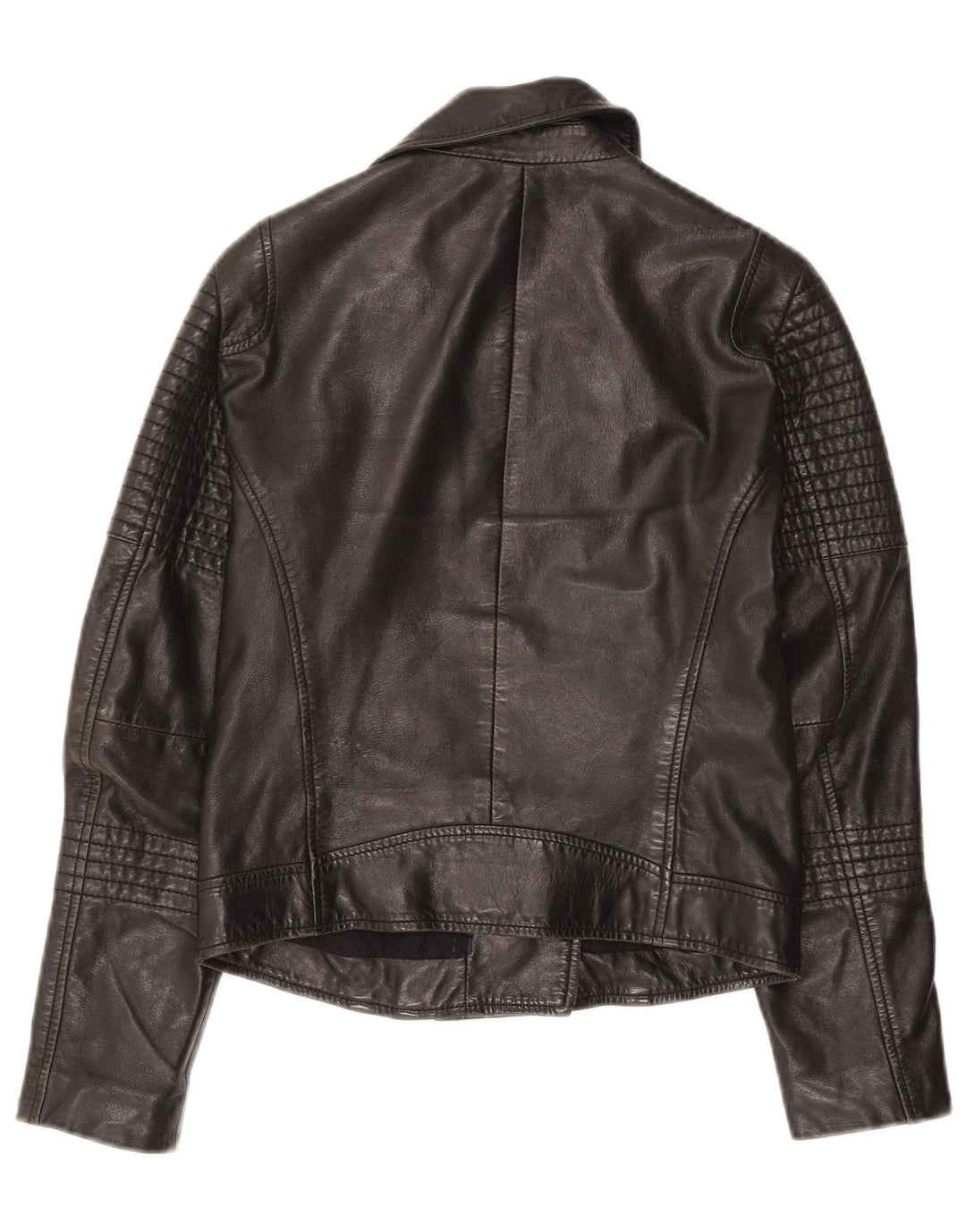 Женская кожаная косуха WHISTLES UK 8 маленькая черная кожа