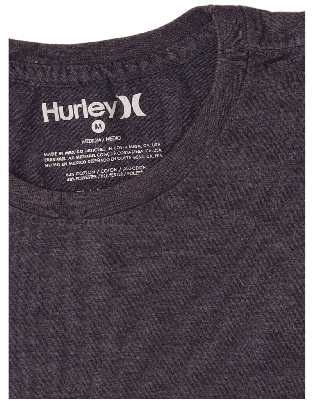 Мужская футболка Hurley Top среднего размера, темно-синяя, хлопок