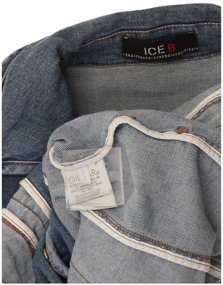 Женская джинсовая куртка Iceberg с рукавом 3/4 IT 46, большой синий хлопок