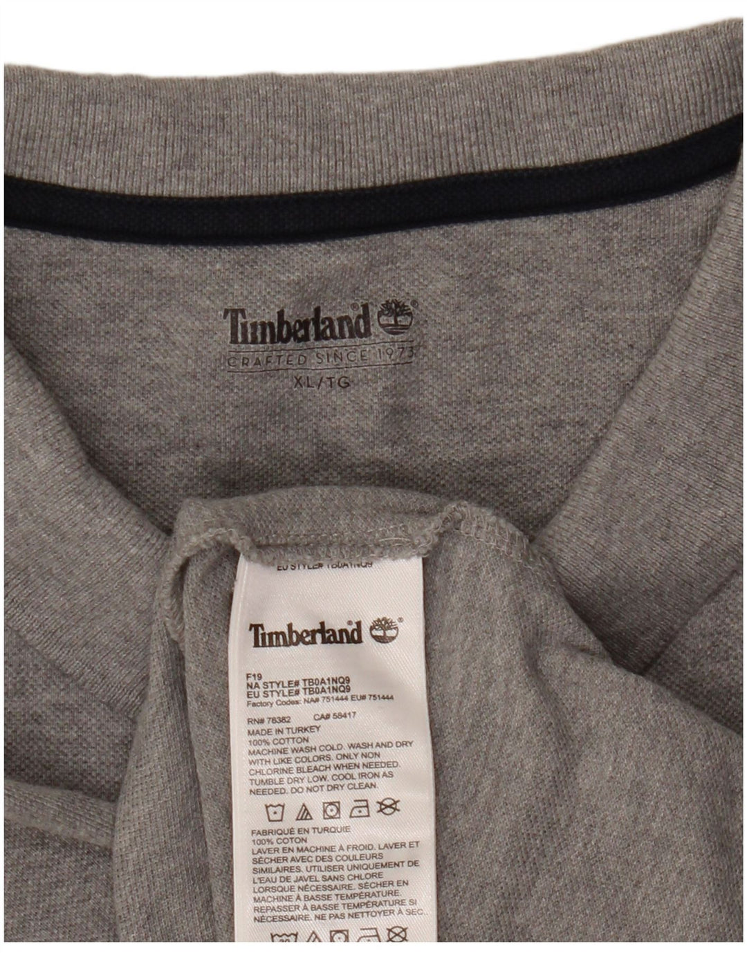 Мужская рубашка-поло Timberland XL, серая, хлопок
