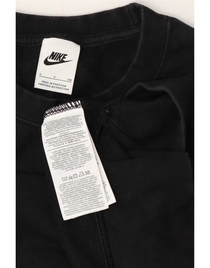 Женский укороченный свитшот оверсайз Nike UK 10, маленький черный хлопковый джемпер
