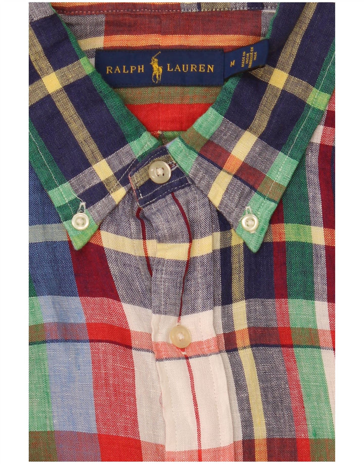 Мужская рубашка среднего размера в разноцветную клетку Ralph Lauren