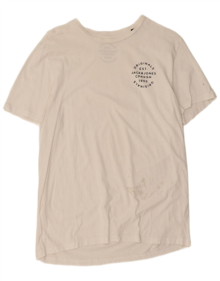 Мужская футболка Jack & Jones, большой белый хлопок