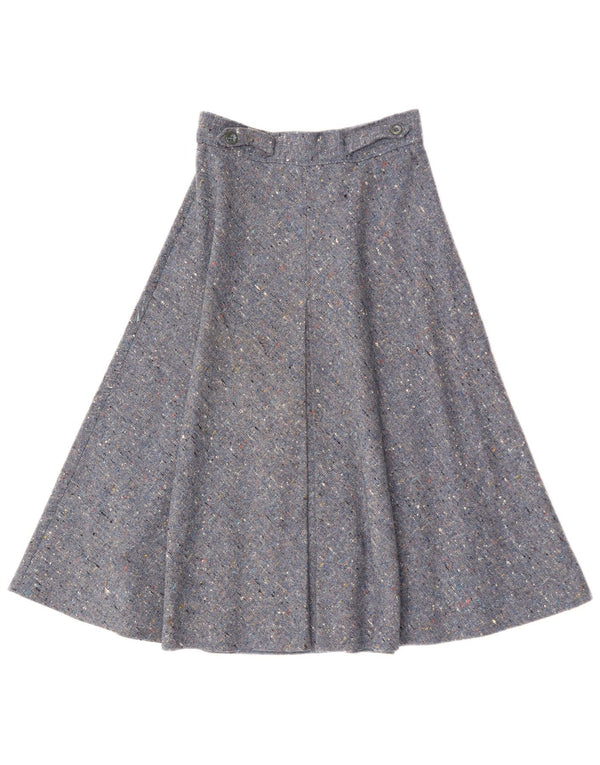 Винтажная женская юбка-трапеция с высокой талией IT 44 JMedium W26 Синяя в крапинку