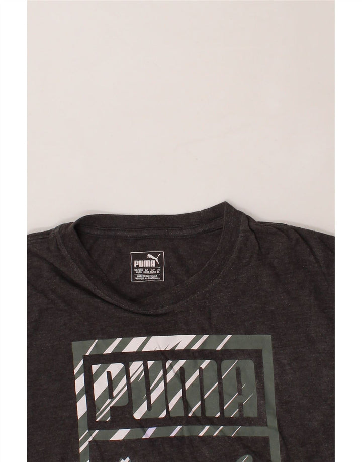 PUMA Mens Graphic T-Shirt Top XL Grey Vintage Puma and Second-Hand Puma from Messina Hembry 