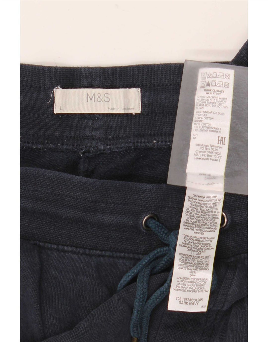 Мужские спортивные шорты Marks & Spencer, большие темно-синие, хлопок