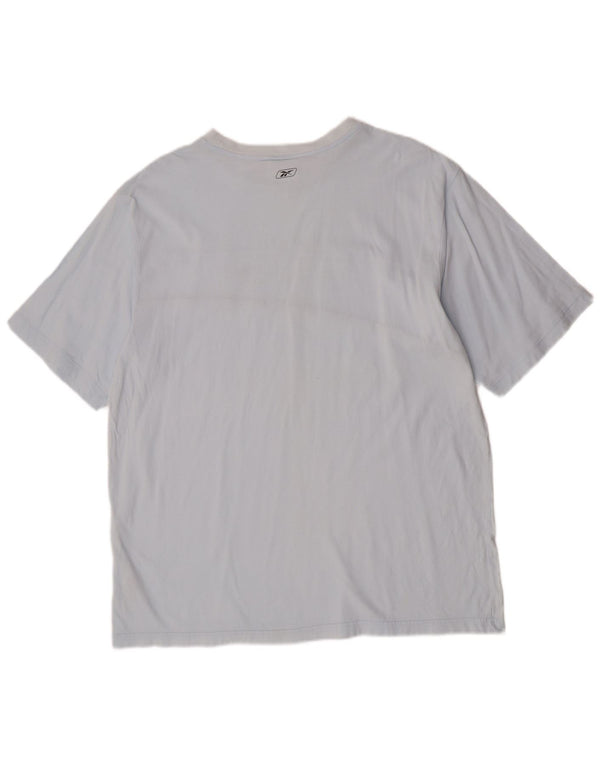 Мужская футболка с рисунком Reebok, 2XL, синяя, хлопок