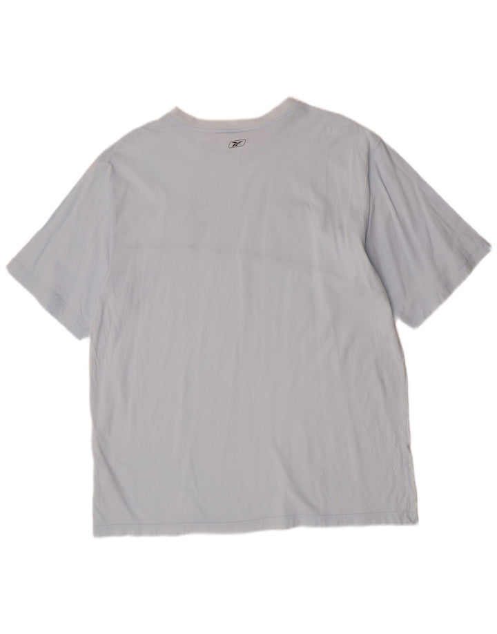 Мужская футболка с рисунком Reebok, 2XL, синяя, хлопок