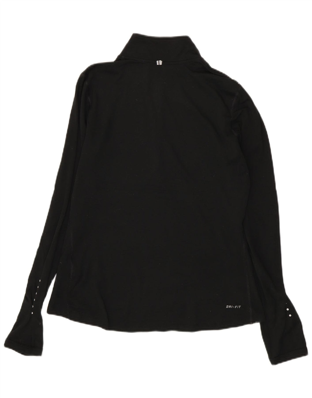 NIKE Womens Dri Fit Zip Neck Pullover Tracksuit Top UK 10 Small Black