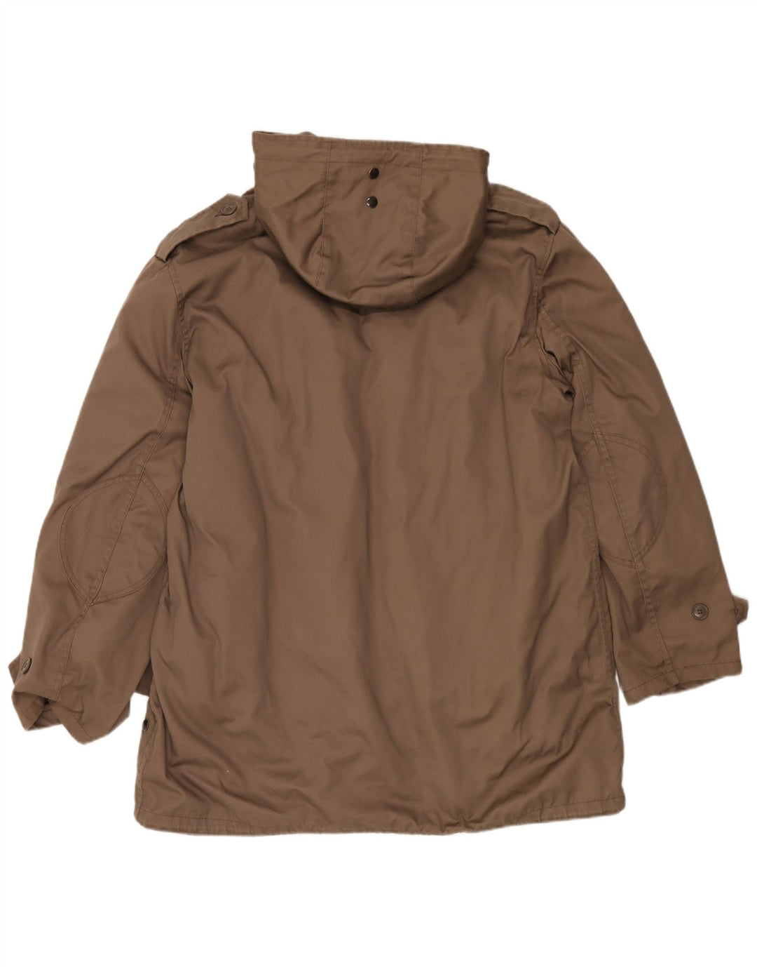 Винтажное мужское пальто с капюшоном UK 42 XL, коричневый полиэстер