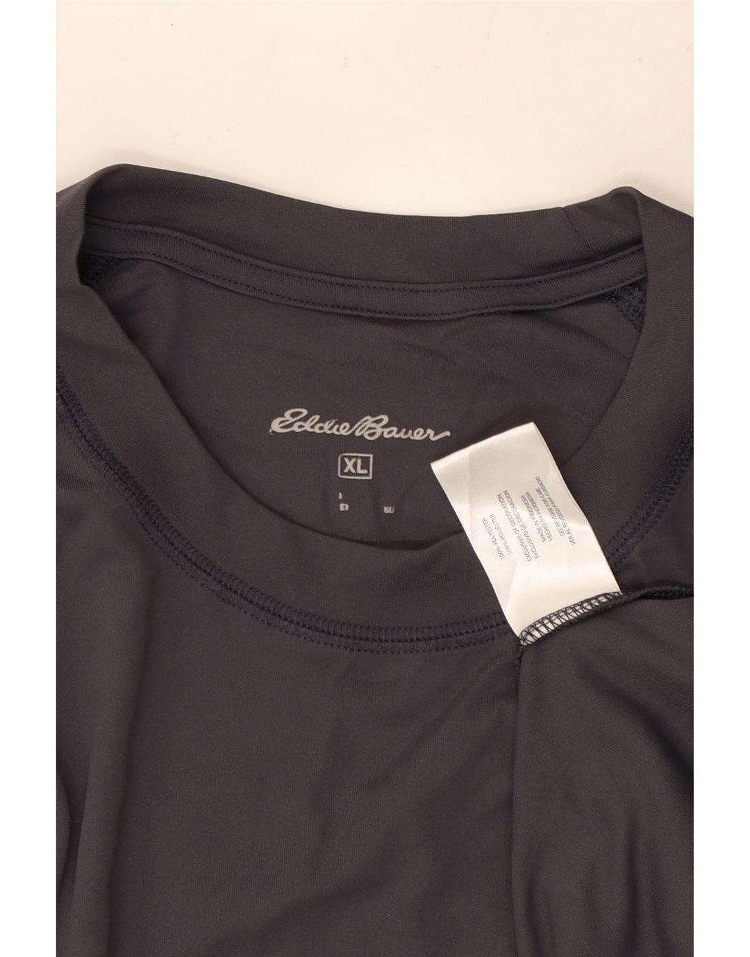 EDDIE BAUER Мужской топ с рисунком с длинным рукавом XL, серый полиэстер