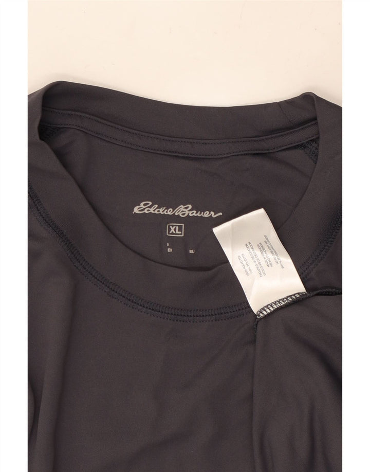 EDDIE BAUER Мужской топ с рисунком с длинным рукавом XL, серый полиэстер