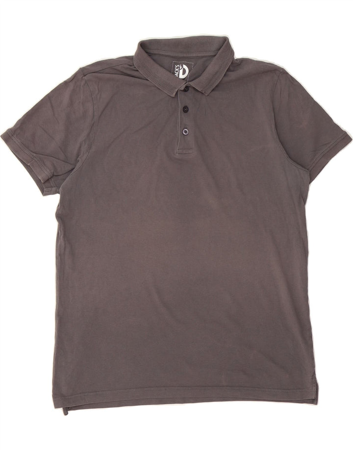 DACK'S Mens Polo Shirt 2XL Grey Cotton Vintage Dack's and Second-Hand Dack's from Messina Hembry 