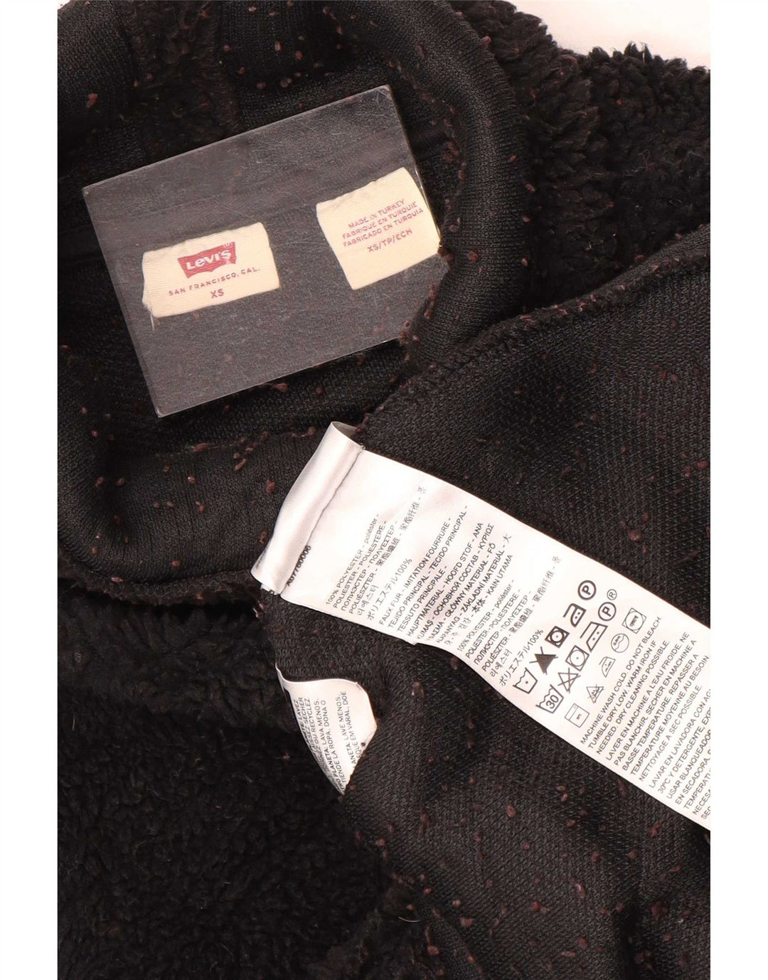 Женский флисовый джемпер оверсайз Levi's UK 6 XS, черный полиэстер