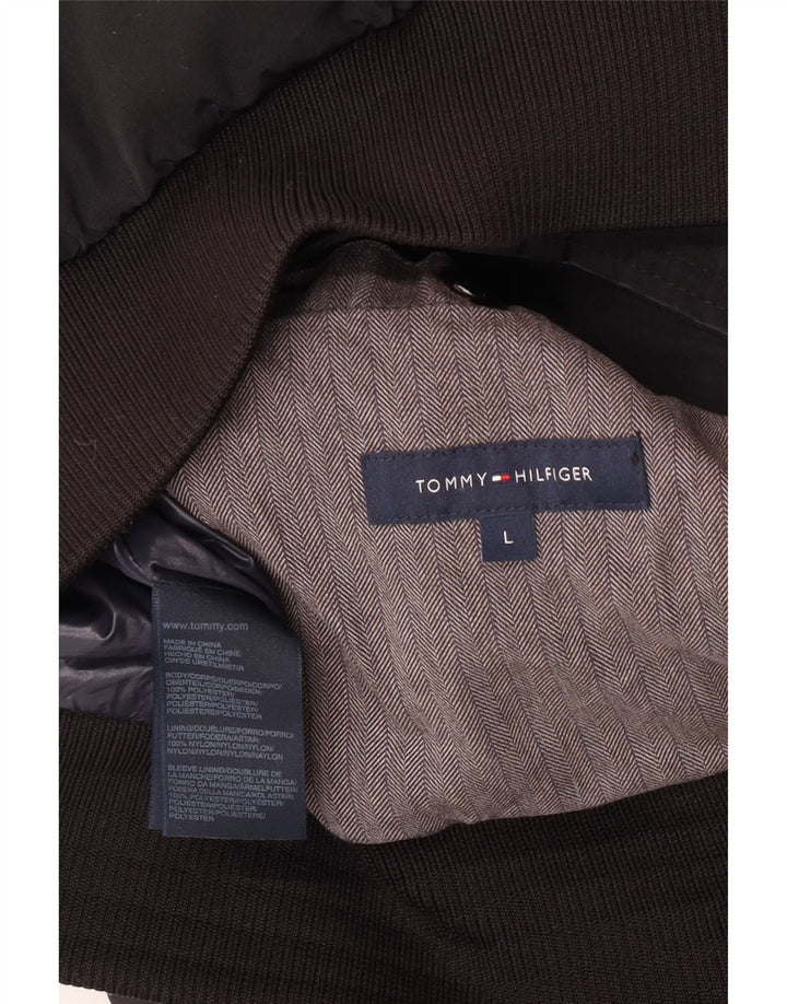 Мужская стеганая куртка с капюшоном Tommy Hilfiger UK 40, большая черная полиэстер