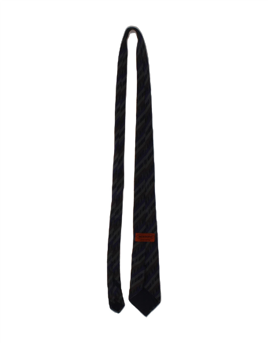 MISSONI Mens Cravatte Tie One Size Blue Striped Vintage Missoni and Second-Hand Missoni from Messina Hembry 