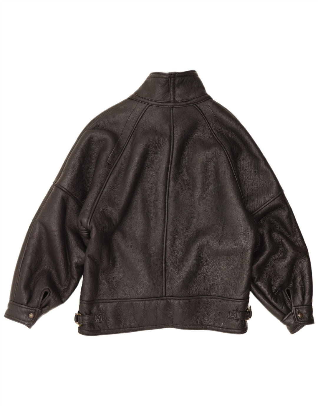 Винтажная мужская короткая дубленка IT 54 2XL Черная овчина