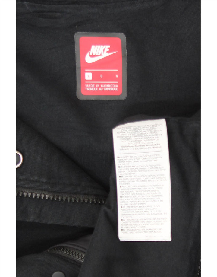 Женский плащ с капюшоном Nike UK 14, большой черный, хлопок