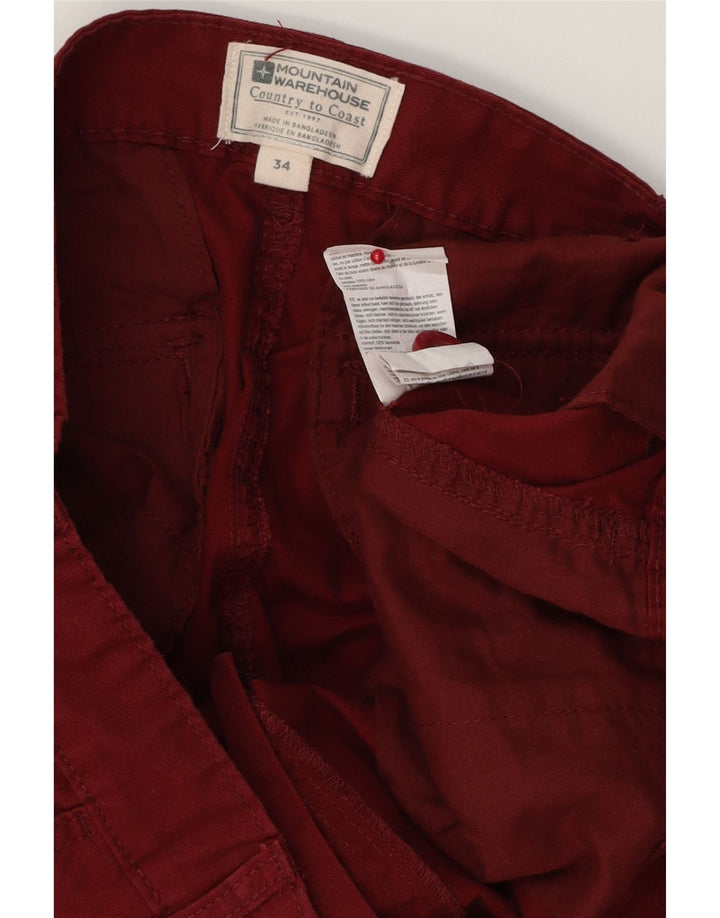 MOUNTAIN WAREHOUSE Мужские шорты-карго W34, большие бордовые, хлопок