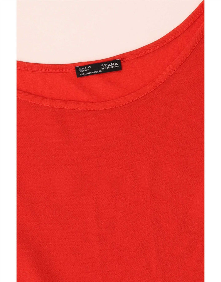 Женская блузка Zara Top UK 12, средний красный