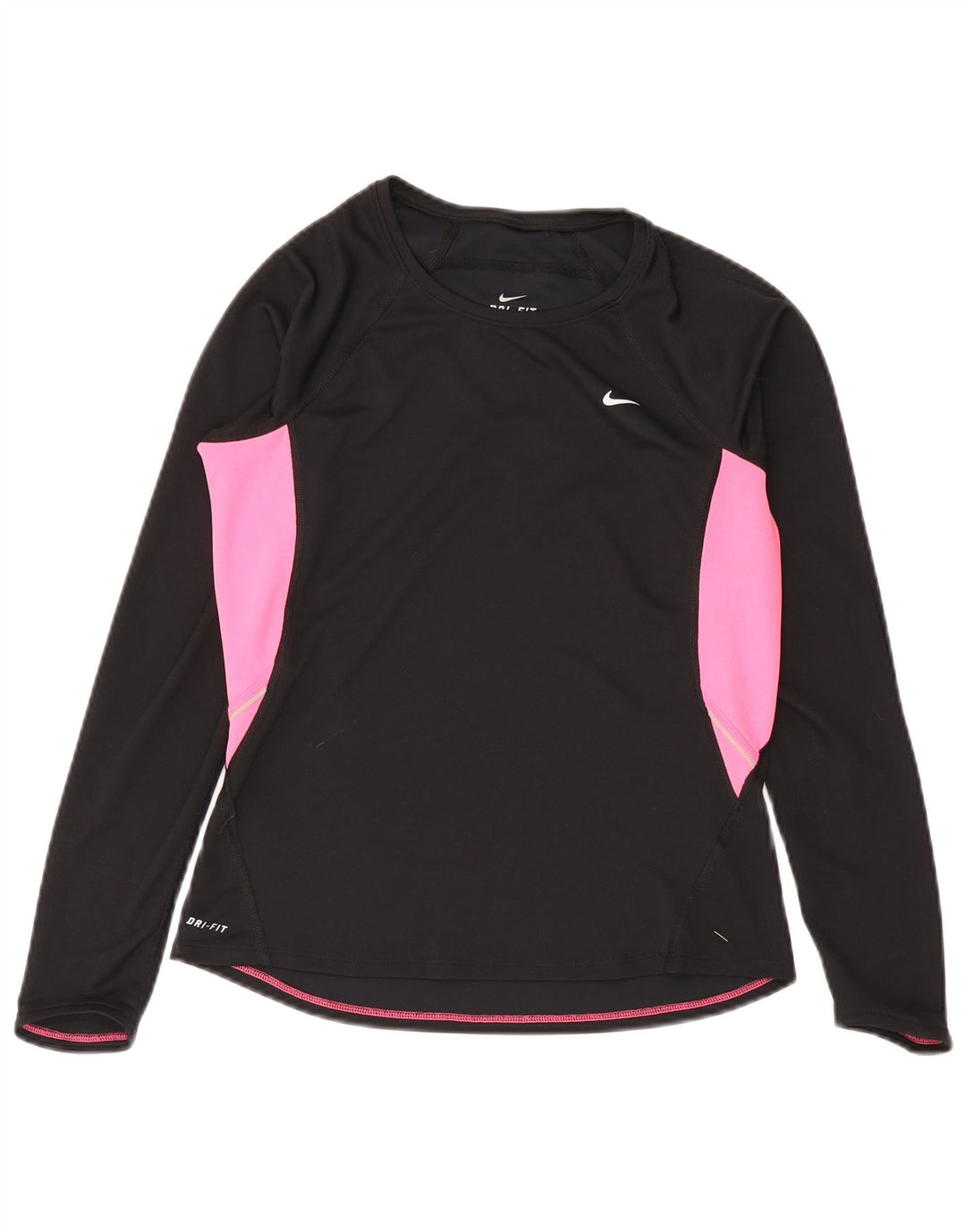Женский топ Nike Dri Fit с длинным рукавом UK 12/14, средний черный, цветной блок