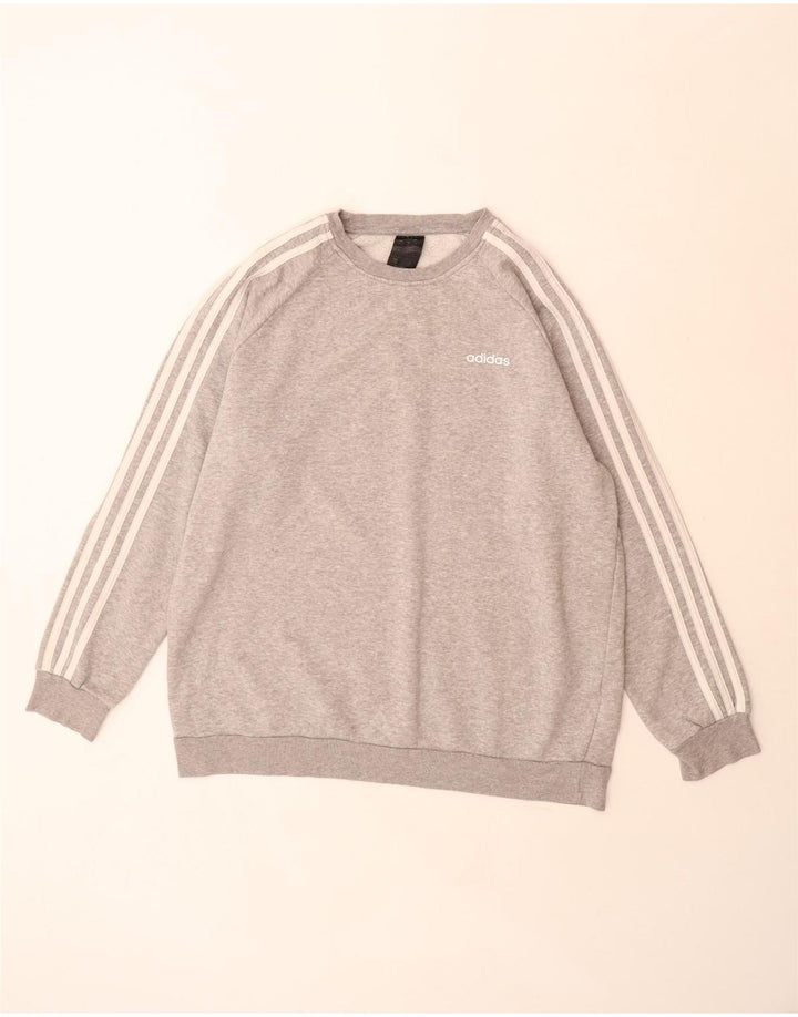 Женский джемпер оверсайз Adidas UK 12/14, средний серый хлопок