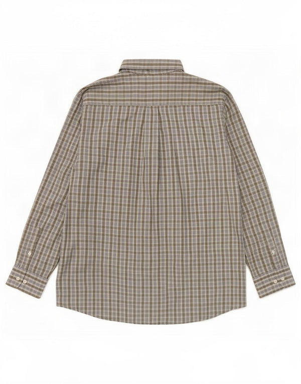 Мужская рубашка Dockers, размер 17 1/2 XL, цвет хаки, хлопок в клетку