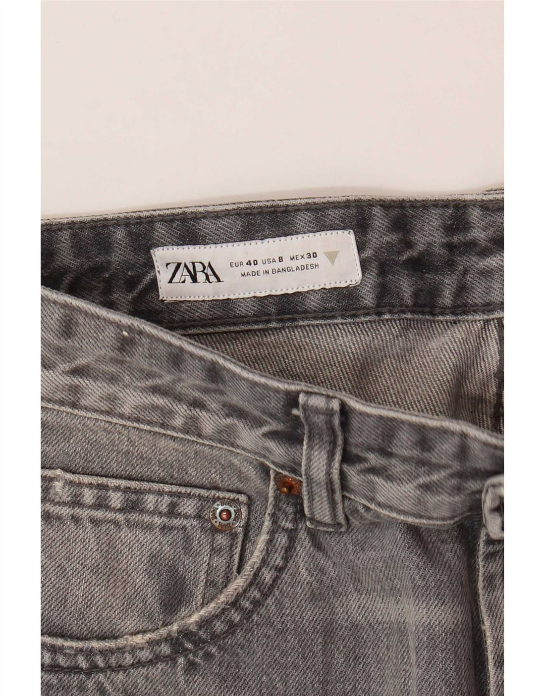 Женские прямые джинсы Zara EU 40 Medium W30 L29 Серые
