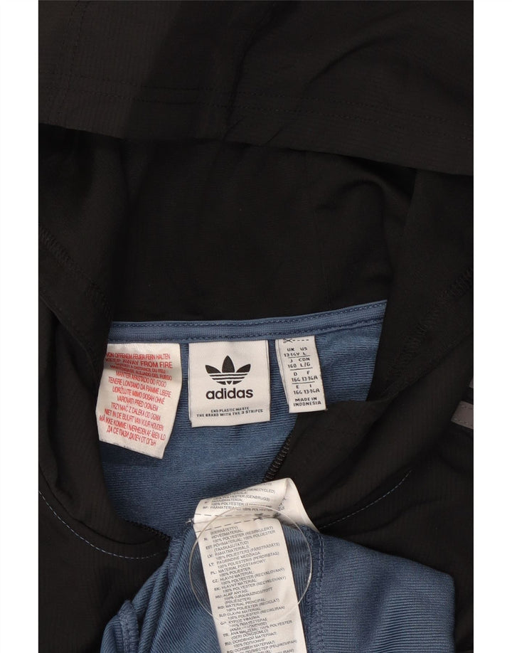 Спортивный костюм Adidas для мальчиков, верхняя куртка 13–14 лет, синяя, полиэстер с цветными блоками