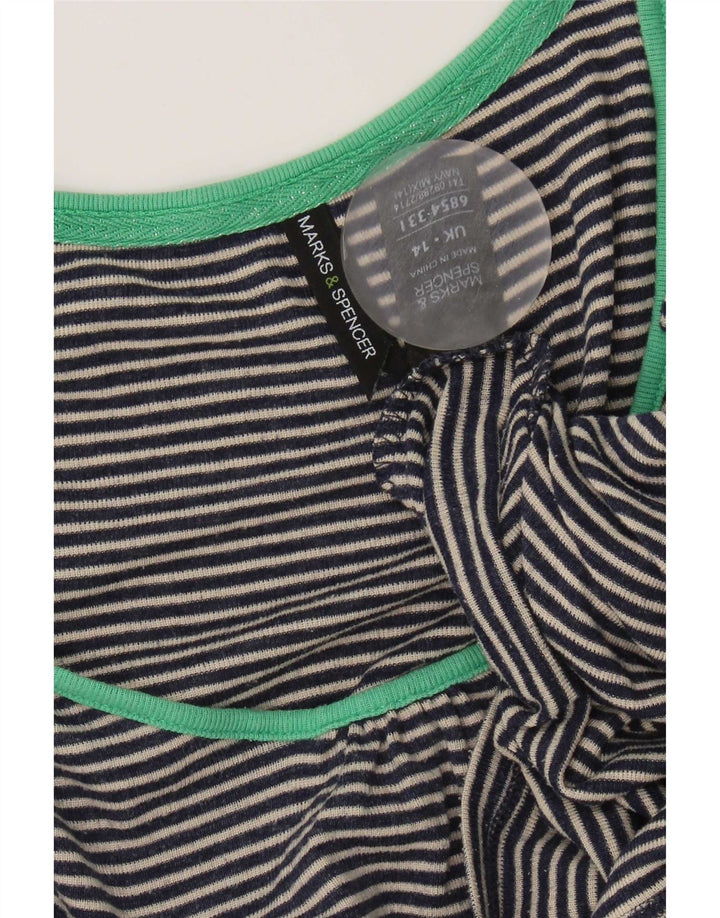 Женский топ с рукавом 3/4 Marks & Spencer UK 14, средний темно-синий в тонкую полоску