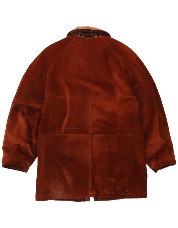 Винтажная мужская замшевая куртка IT 54 2XL Коричневая кожаная