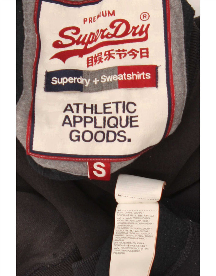 Мужской свитшот с рисунком Superdry, маленький черный хлопковый джемпер