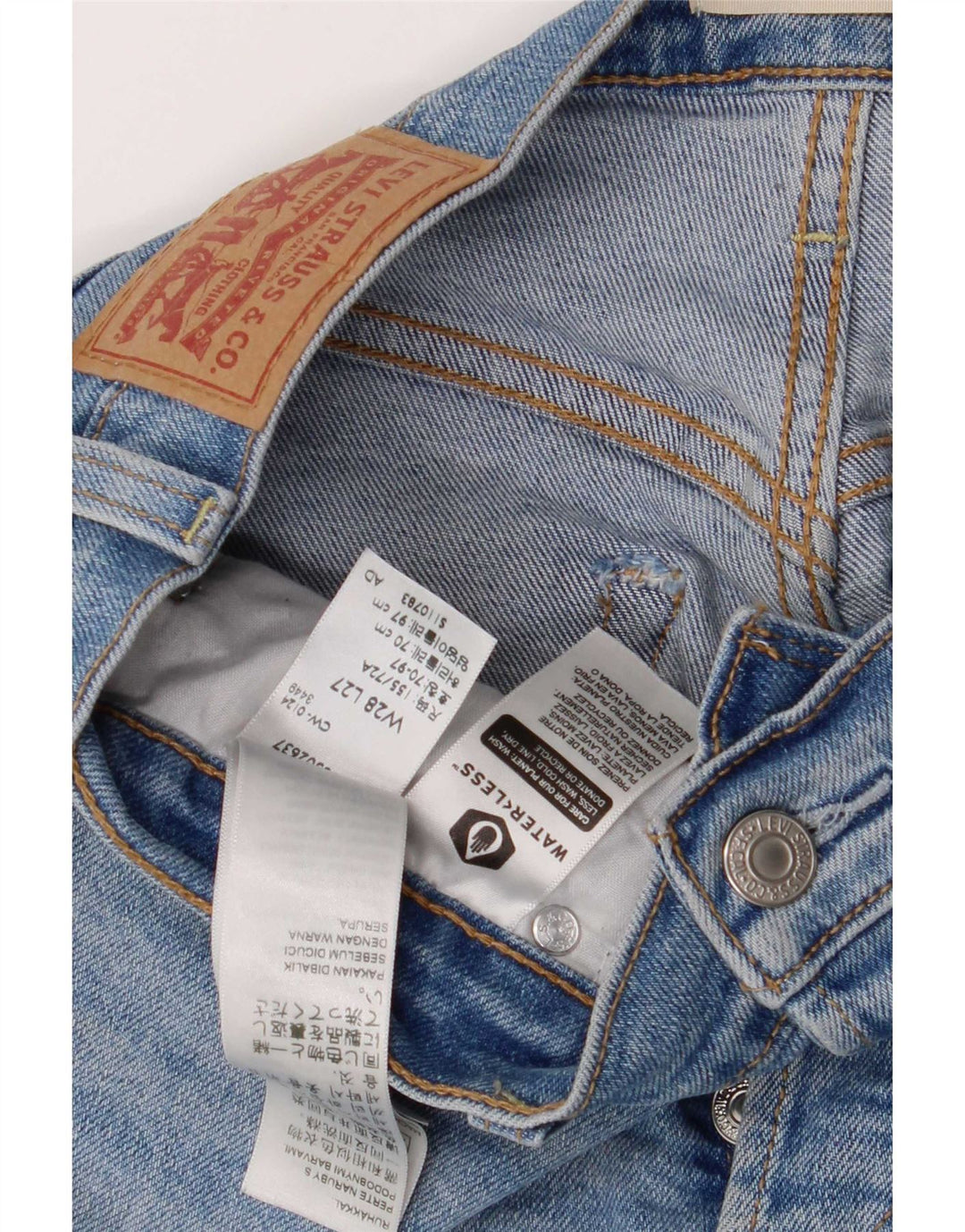 Мужские прямые джинсы Levi's Ribcage W28 L27, синий хлопок