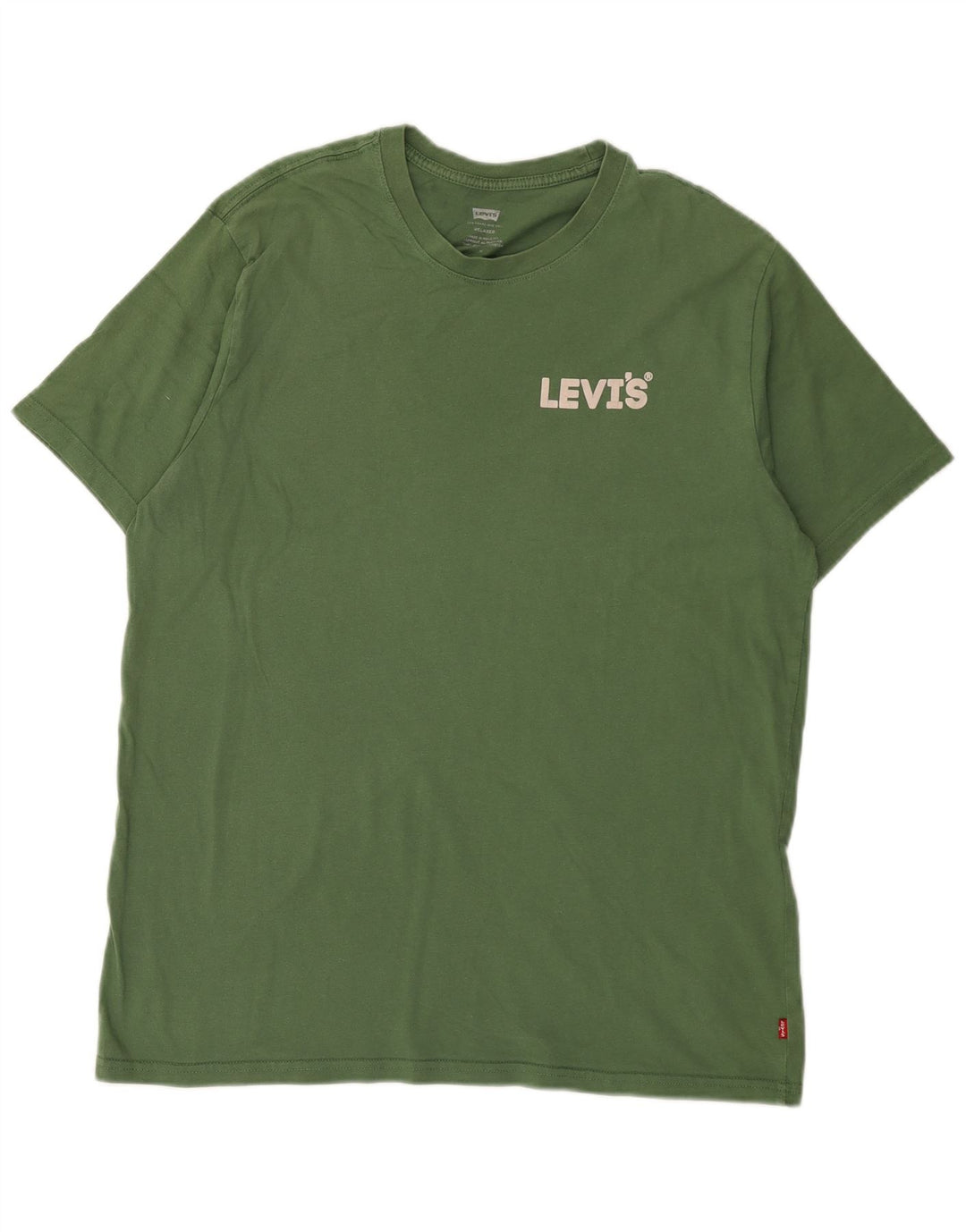 Мужская футболка свободного покроя Levi's, хлопок среднего зеленого цвета