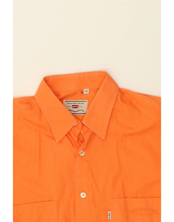 LEVI'S Mens Short Sleeve Shirt Small Orange Vintage Levi's and Second-Hand Levi's from Messina Hembry 