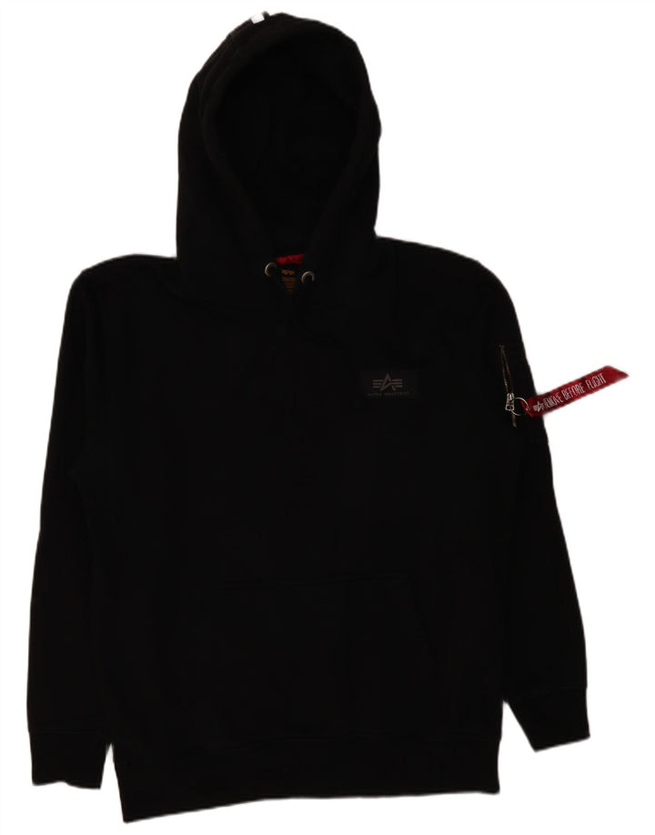 ALPHA INDUSTRIES Мужской джемпер с капюшоном с рисунком XL, черный хлопок