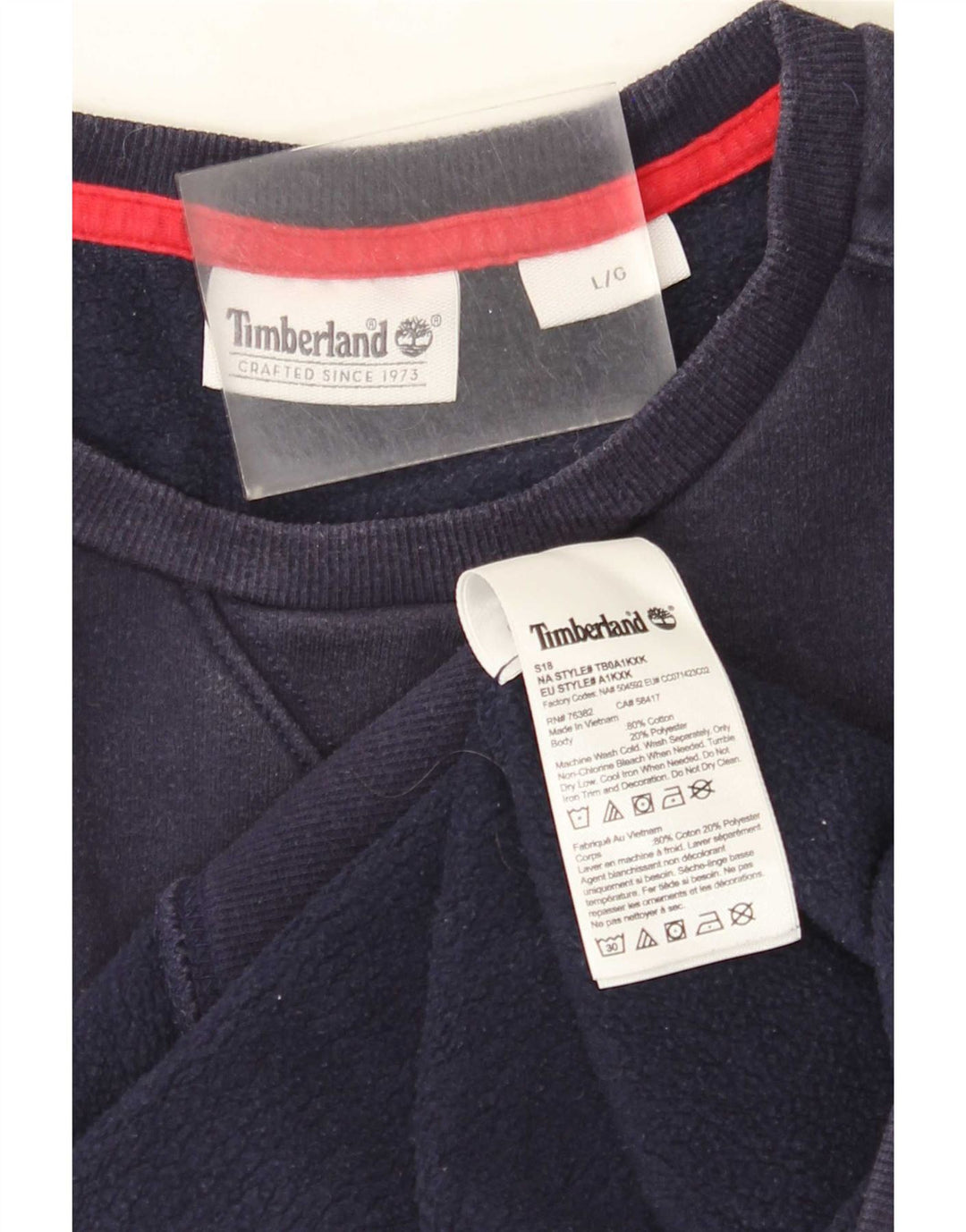 Мужской свитшот с рисунком Timberland, большой темно-синий хлопковый джемпер
